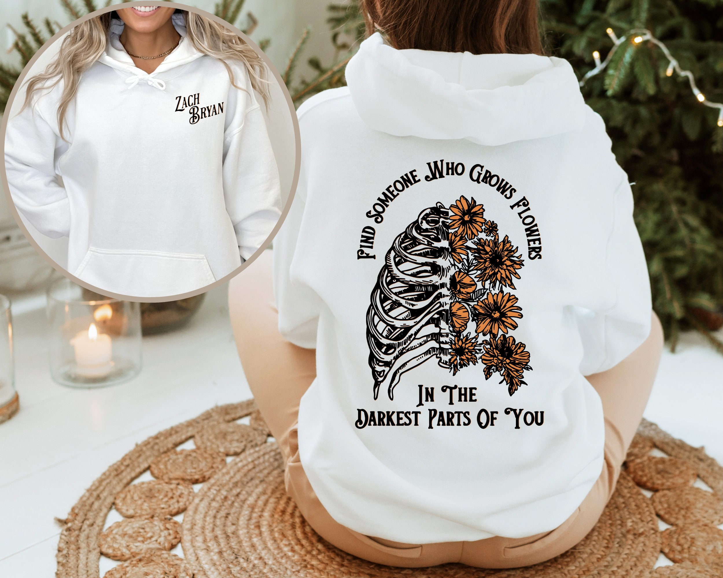 Zach Bryan Front and Back Printed Sweatshirt, Find Someone Who Grows Flowers