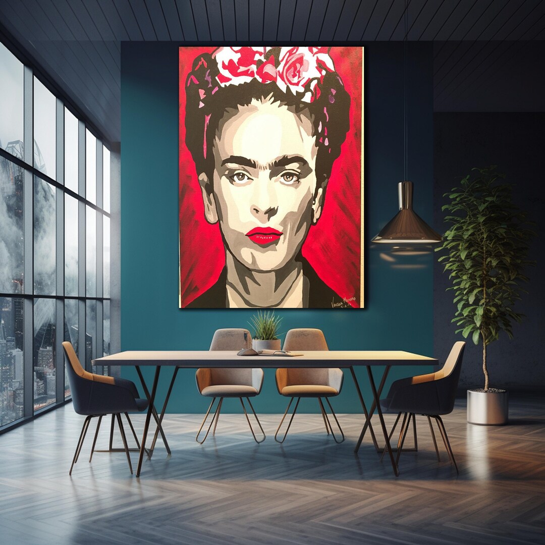 Frida Kahlo Wall Art, Tempered Glass Wall Art, Glass Printing, Large