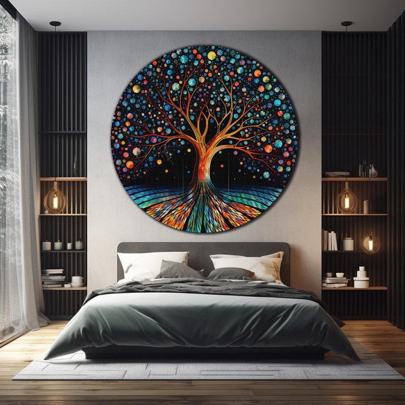 Tree of Life Wall Art, Tempered Glass Wall Decor, Glass Printing, Glass