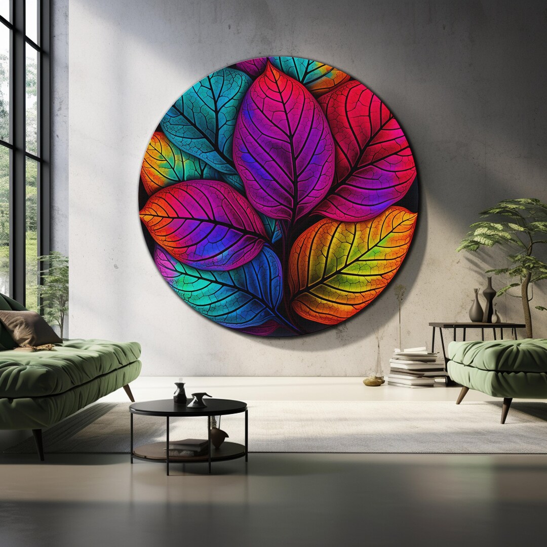 Leaf Feast Wall Art, Tempered Glass Wall Art, Glass Large Wall Art