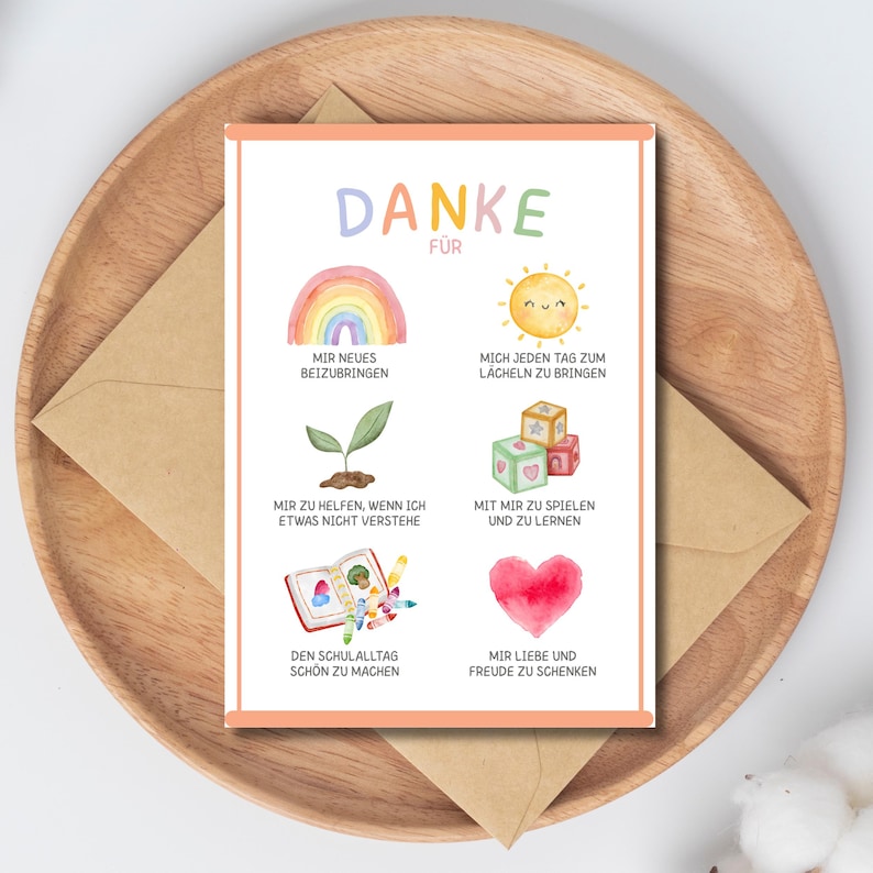 Thank You Card for Teacher in German Printable | German Nursery ...