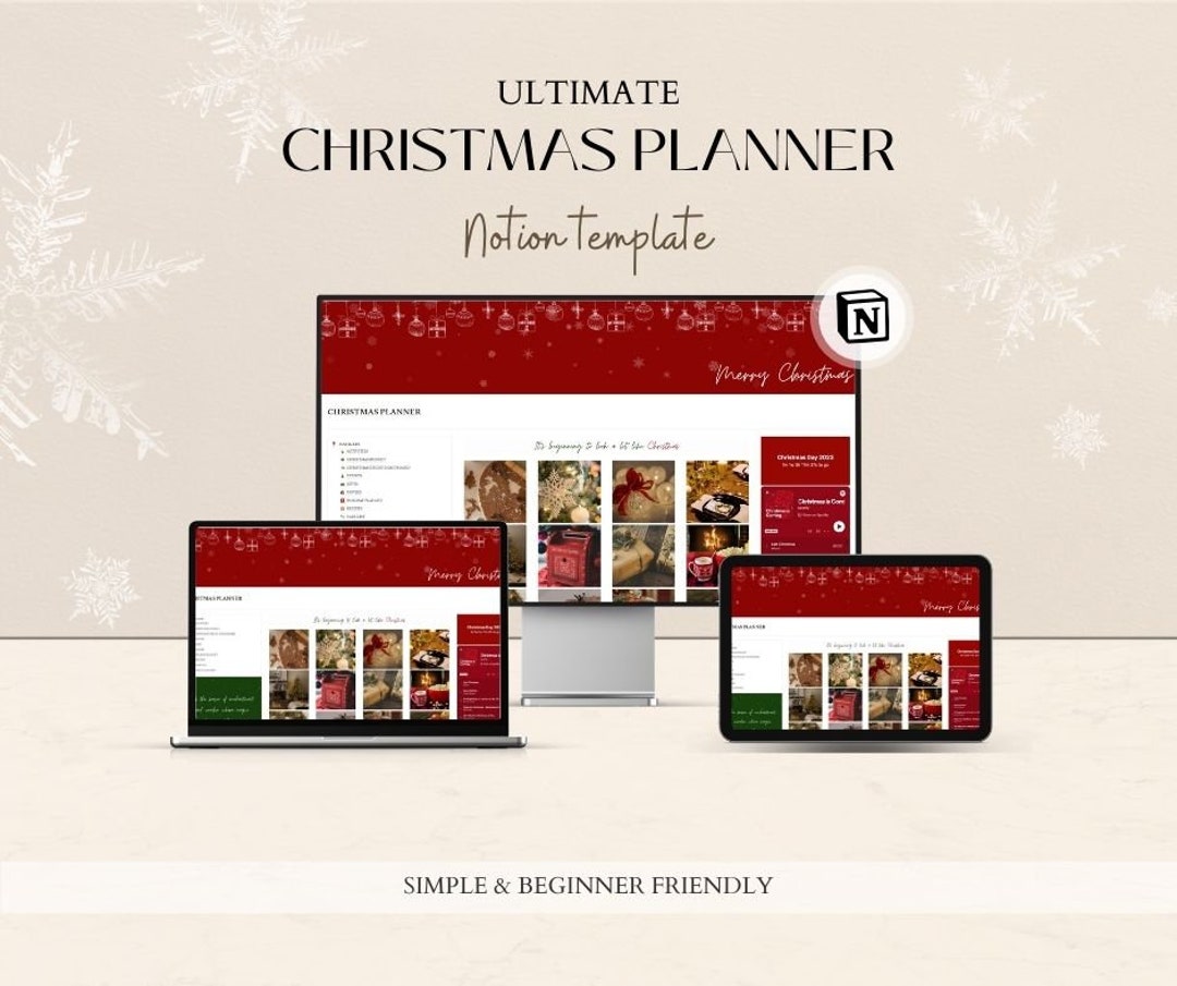 Notion Template Christmas Planner, Holiday Planner, Notion Dashboard