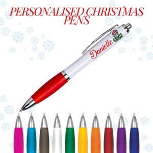 Personalisierte Weihnachtskugelschreiber Geschenk, Individuell gedruckte gravierte Kugelschreiber, Frohe Weihnachten Kugelschreiber - Elegantes und festliches Geschenk, Weihnachtsgeschenk, Weihnachtsgeschenk