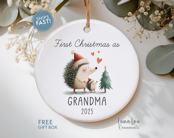 Personalized Grandma Ornament, First Christmas as a Grandma Gift, New Grandma Gift from Grandbaby Custom Keepsake