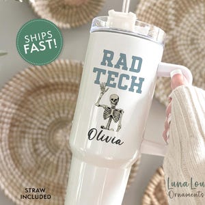 RAD Tech Tumbler, 40oz Tumbler with Handle, Custom Radiologist Tumbler, Radiology Gift Cup, RAD Tech Graduation Gift