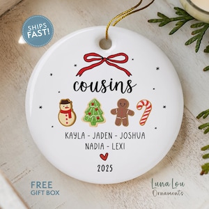 Personalized Cousins Ornament, Custom Names Cousins Christmas Ornament, Cousins Crew Gift, Cousin Keepsake