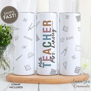 Math Teacher Tumbler, Math Teacher Appreciation Gift, Algebra Teacher Travel Cup, Custom Gift from Student, Gift for Math Teacher