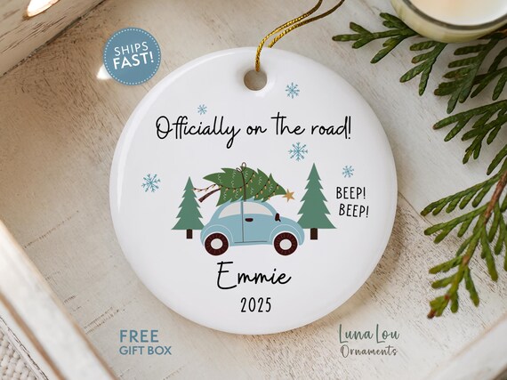 Personalized New Driver Ornament, Custom Licensed Driver Gift for Teen, Sweet 16 New Driver Gift Son, Daughter Christmas Keepsake