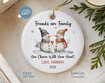 Friend Christmas Ornament, Personalized Best Friend Ornament, Friendship Gift, Custom Friend Gift, Soul Sister, BFF Christmas Keepsake