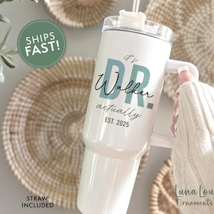 PhD Tumbler 40oz Tumbler with Handle, Custom PhD Graduation Gift, Personalized New Doctor Gift, Phd Grad Cup