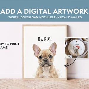 Custom Dog Photo Ornament, Personalized Pet Portrait from Photo, Watercolor Dog or Cat Keepsake, Dog Mom Dad Gift, Pet Lover image 4
