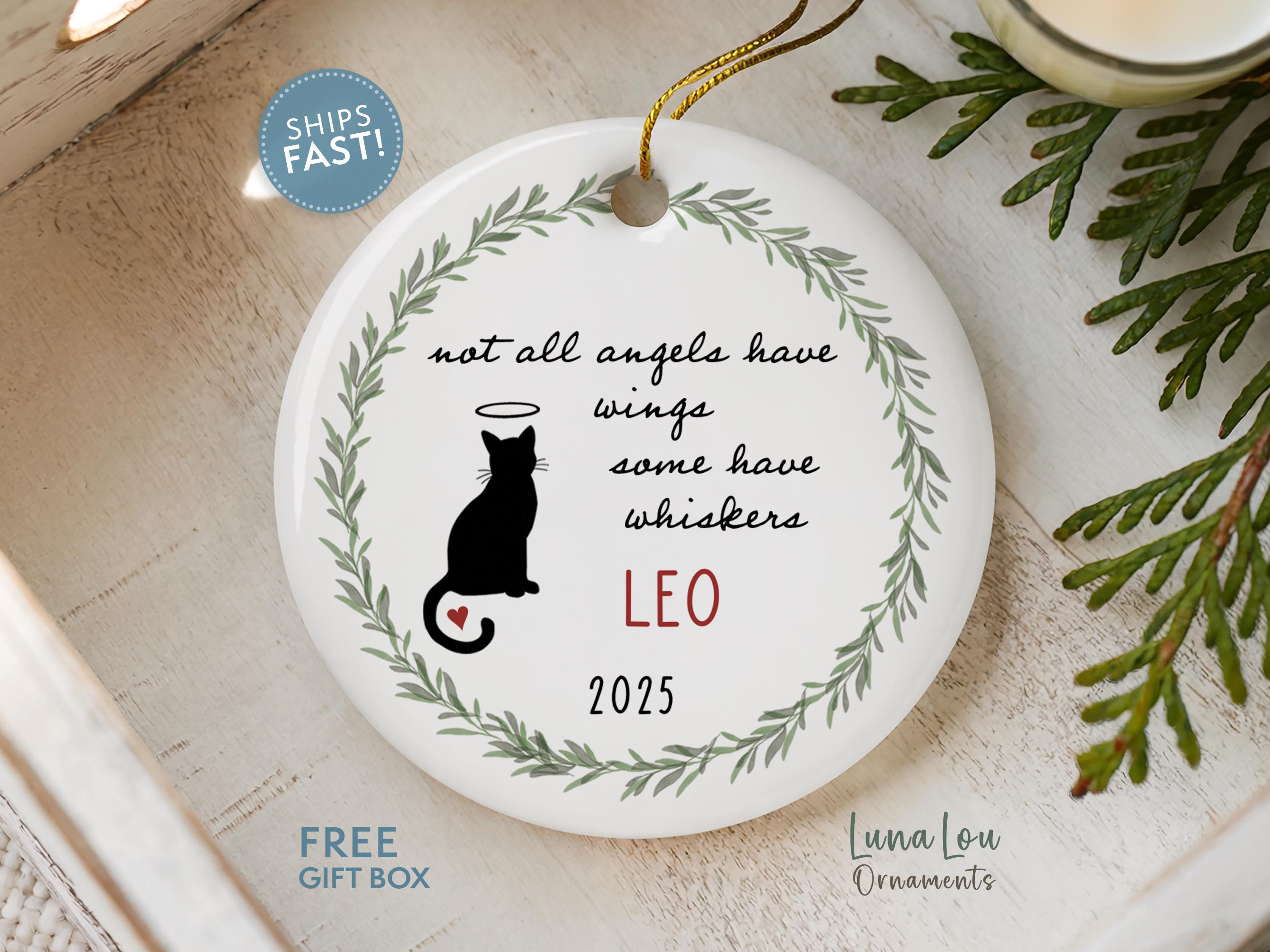 Personalized Cat Memorial Ornament, Pet Loss Sympathy Gift, Angel Cat ...