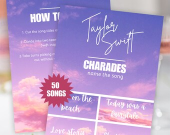 Tay Tay Hen Party Bachelorette Charades Game | Lover  | Wedding | Swiftie | Digital Print Out