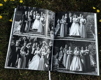 Personalized Wedding Guest Book Album: Gold Foil Embossed Cover