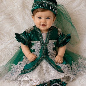 emerald green dress for baby girl SizeGuide-BTLETTER Color:DuskNavy Tattered Witch Dress Cute baby