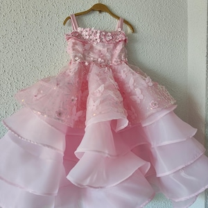 Handmade 3D Floral Tulle Princess Gown: Special Occasion Dress