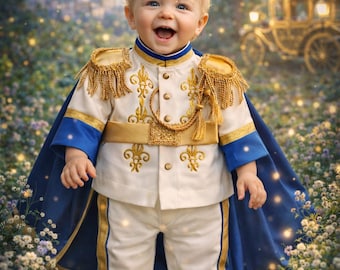 Baby Prince Costume, Royal Birthday Outfit, First Birthday Suit, Personalized Cape