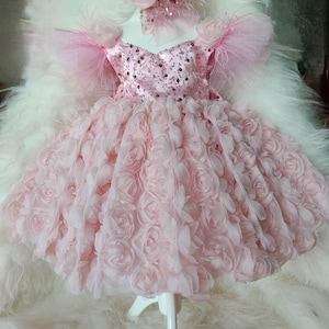 Rosa Rosa Tüll Babykleid: Prinzessin Party Outfit
