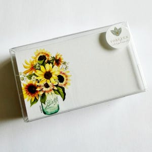Sunflowers in Mason Jar "Love Notes" Pack of 60 Tiny Cards |  For Lunch Box Notes, Gift Tags, Place Cards, Contact Cards, Bridal Shower