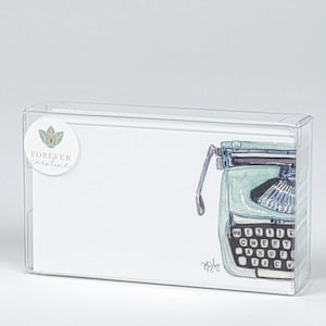 Vintage Blue Typewriter "Love Notes" Pack of 60 Tiny Cards |  For Lunch Box Notes, Gift Tags, Place Cards, Contact Cards, Mother's Day