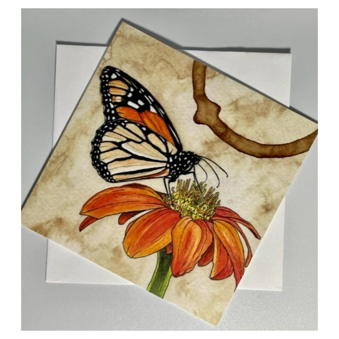 Monarch Butterfly All-occasion Blank Notecard OR 4 Card Set - Etsy UK