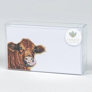 Cow &quot;Love Notes&quot; Pack of 60 Tiny Cards | Western & Farm Theme | For Lunch Box Notes, Gift Tags, Place Cards, Contact Cards | Cute Kid Cards