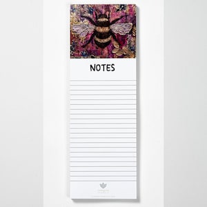 Magnetic Notepad w/ Elegant Bee Art | Pretty Bee Memo Pad