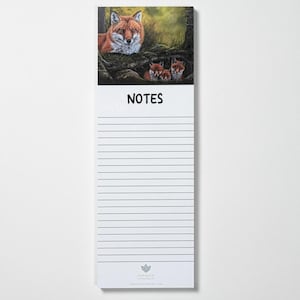 Magnetic Notepad w/ Woodland Fox & Kits Art | CLOSE OUT SALE