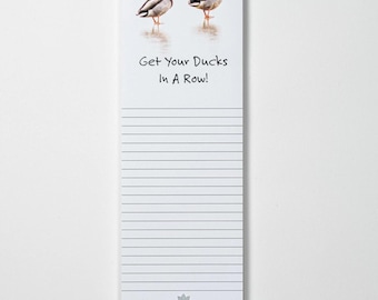 Mallard Duck "Get Your Ducks in a Row" Magnetic Notepad Duck Photograph
