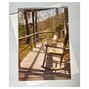 Cabin Porch Rustic All-Occasion Blank Notecard/Gift for Mom or Grandmother/Perfect for Friendship, Thinking of You, Birthday Messages