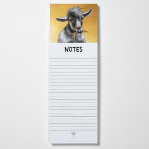 Whimsical Goat Magnetic Notepad | Cute Animal Refrigerator List