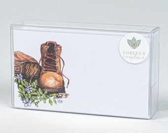 Hiking Boot "Love Notes" Pack of 60 Tiny Cards | For Lunch Box Notes, Gift Tags, Place Cards, Contact Cards