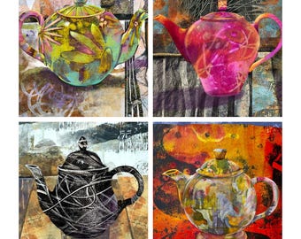 Teacups and Teapot Everyday Notecard/ 4.25