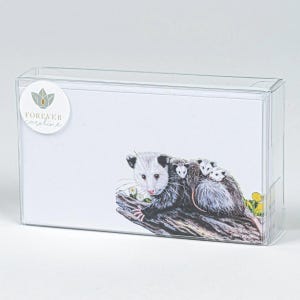 Opossum Family &quot;Love Notes&quot; Pack of 60 Tiny Cards | For Lunch Box Notes, Gift Tags, Place Cards, Contact Cards, Flash Cards | Cute Kid Cards