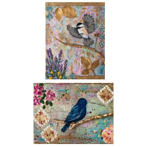 Bird Portraits Pretty All-Occasion Blank Notecard Set/Suitable for Birthday, Thinking of You, Thank You and Friendship Messages/Gift for Her