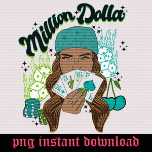 Un bébé d'un million de dollars | Jeu de cartes occidental PNG | Tendance Yallternative PNG | Designs de poker dés | Conception PNG de cow-girl | Musique PNG | Cerise png