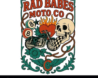 Motorrad-Schädel PNG-Grafik: Karierte Zunge, Moto Co (Digitaler Download)