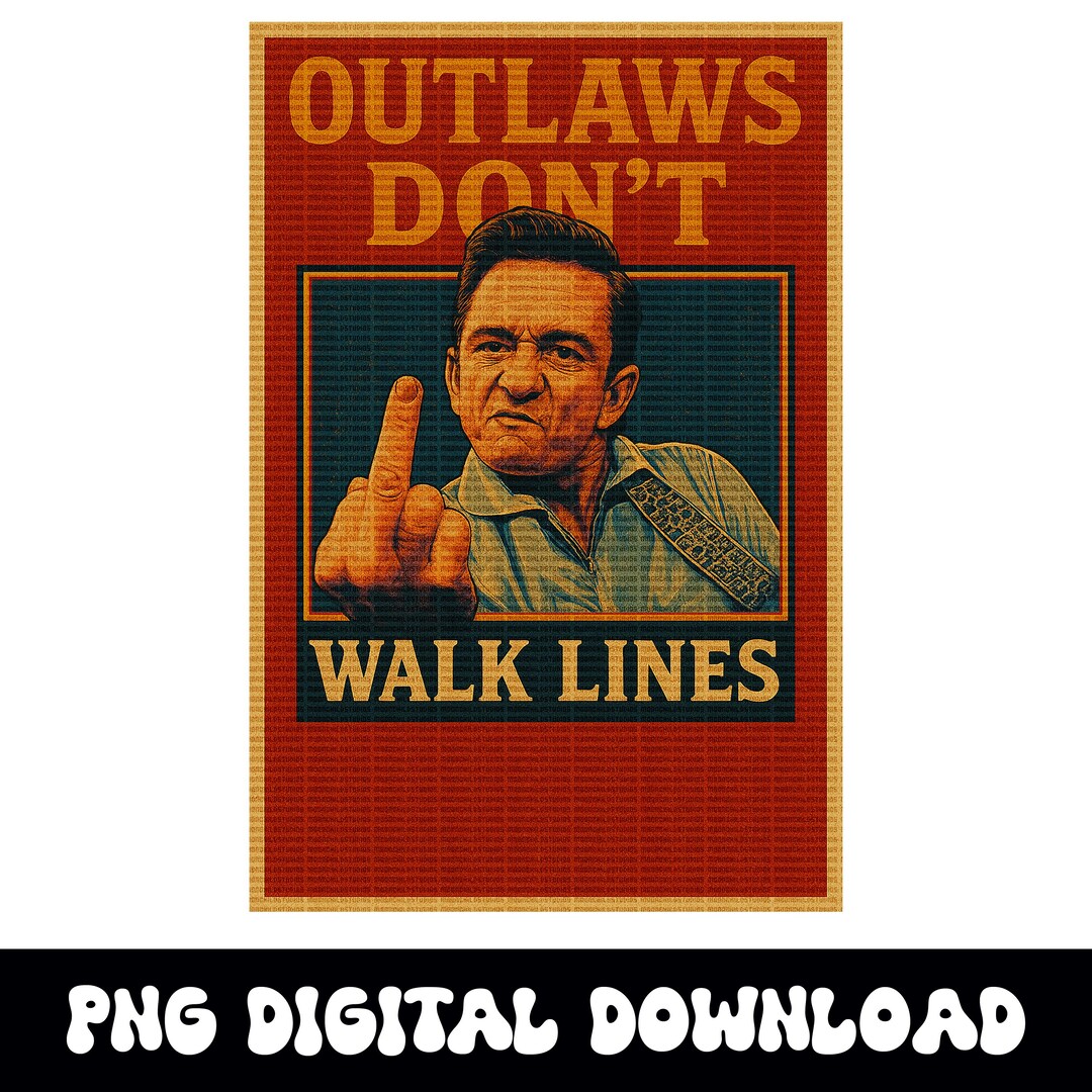 Western Johnny Cash Outlaw Png Graphic Design Digital Download for ...