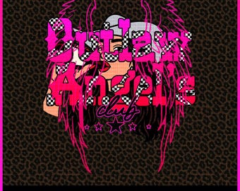 May include: A digital graphic with a pink and black design. The image features the text "Butter Angels Club" in a bold, stylized font, with a woman's face and angel wings. The background is a leopard print.