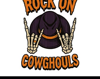 Western Halloween Cowghouls PNG, Skeleton Cowgirl (Digital Download)