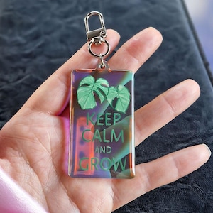 Ciondolo a forma di pianta di Monstera: accessorio a clip Keep Calm and Grow