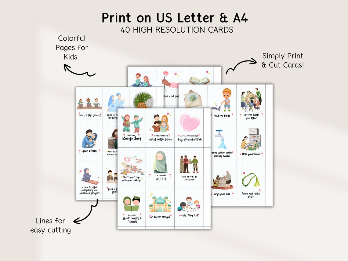 Ramadan Good Deeds Cards Ramadan Printable Cards for Kids - Etsy