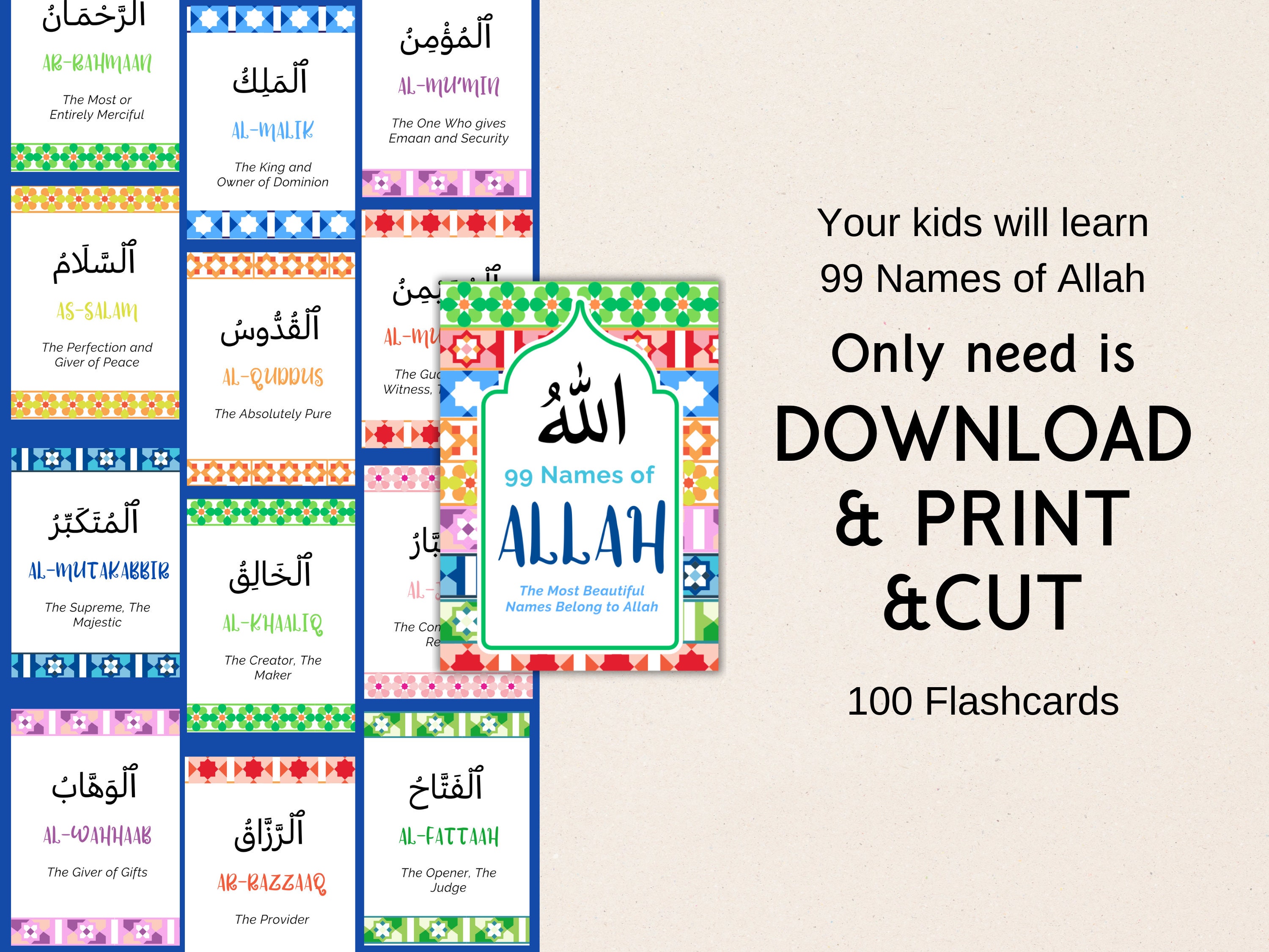 99 Names Of Allah For Kids