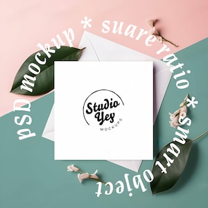 Square greeting card mockup PSD, 1:1 ratio,single card mockup,Mockup POD,wedding invitation mockup,Karte Mockup,Smart Object Mockup