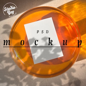 Tarjeta Flat Lay, maqueta PSD, relación DINA6, maqueta de tarjeta boho, Mockup POD, maqueta de postal, maqueta de objetos inteligentes, Mockups para Etsy, sombra ajustable