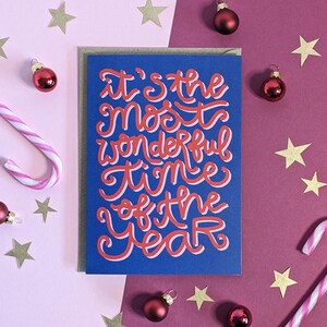 C'est la plus belle période de l'année, lettrage de Noël pour les fêtes de fin d'année