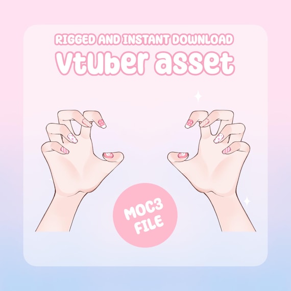 VTuber Hand Asset - Rigged Claw Hand, moc3 File, Customizable Nails with Toggling Options for Streamers, Live2d ready