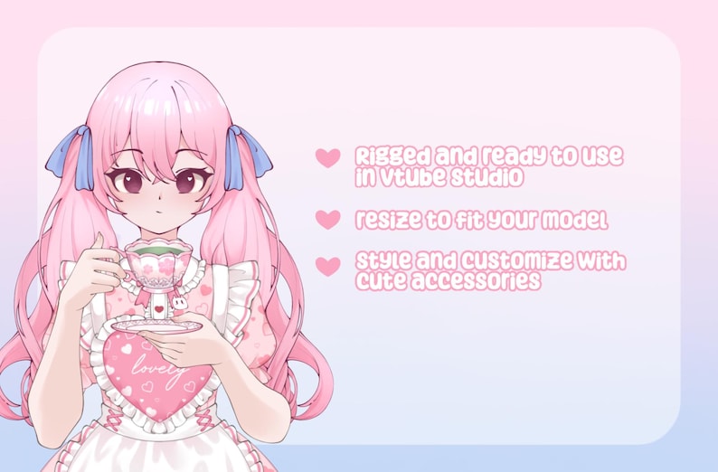 VTuber Hand Asset – Rigged Drinking Tea, Live2D Ready (moc3 File) image 2