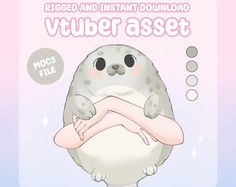 VTuber Asset - Rigged Chonky Seal Plushie, moc3 File, Plushie Asset for Streamers, Live2d ready