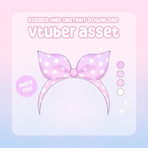 VTuber Asset - Rigged Cute Headband Accessory for Vtube Studio, moc3 File, Customizable Toggle Patterns for Vtuber Models